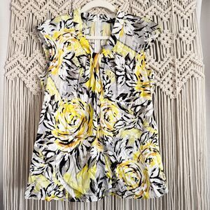 St. John Silk Tank Top – Floral Print – Size Small – EUC